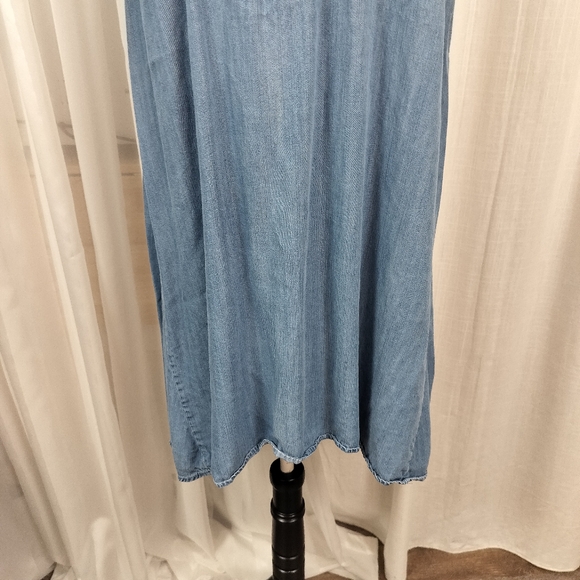 2/$30 Chambray Denim Mini Sundress Womens Plus Size XXL Shift Dress - Picture 4 of 13